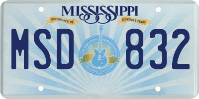 MS license plate MSD832