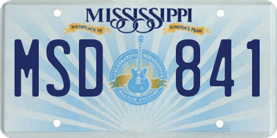 MS license plate MSD841