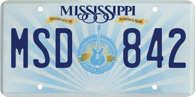 MS license plate MSD842