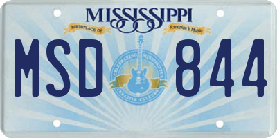 MS license plate MSD844