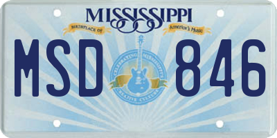 MS license plate MSD846