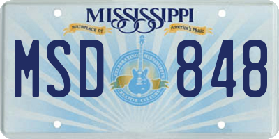 MS license plate MSD848