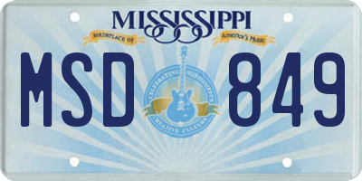 MS license plate MSD849
