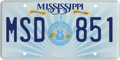 MS license plate MSD851