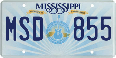 MS license plate MSD855