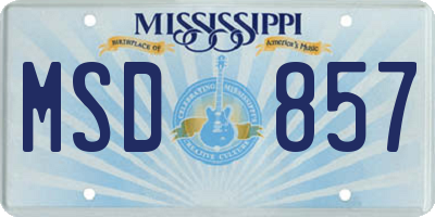 MS license plate MSD857