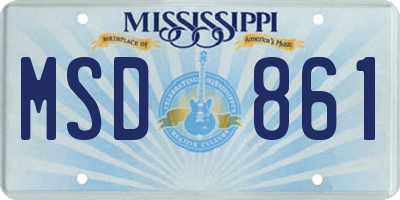 MS license plate MSD861