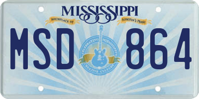 MS license plate MSD864