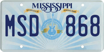 MS license plate MSD868