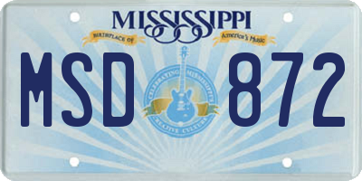 MS license plate MSD872