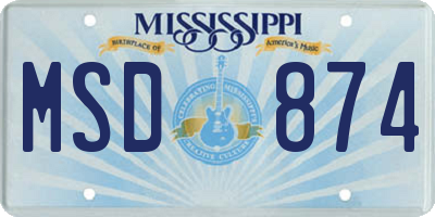 MS license plate MSD874