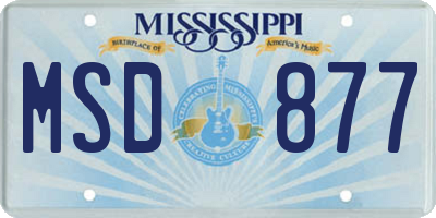 MS license plate MSD877