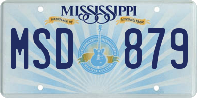 MS license plate MSD879