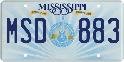 MS license plate MSD883