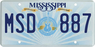 MS license plate MSD887