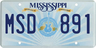 MS license plate MSD891