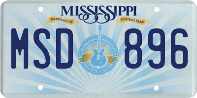 MS license plate MSD896