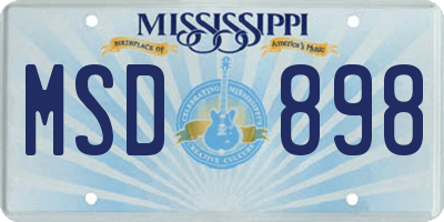 MS license plate MSD898