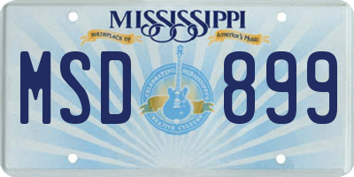 MS license plate MSD899