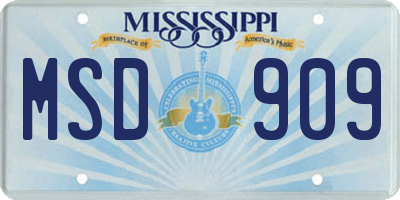 MS license plate MSD909