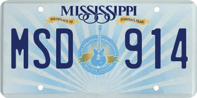 MS license plate MSD914