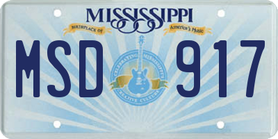 MS license plate MSD917