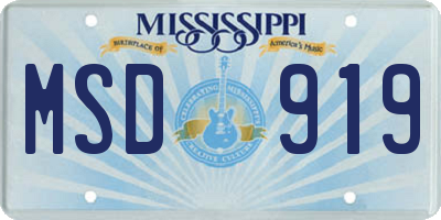 MS license plate MSD919