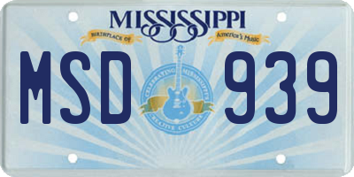 MS license plate MSD939