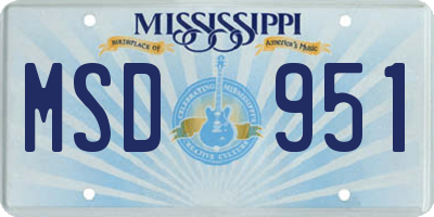 MS license plate MSD951