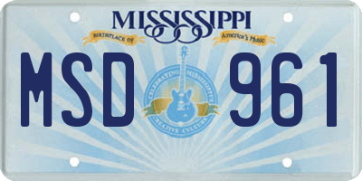 MS license plate MSD961