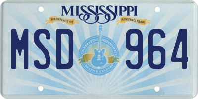 MS license plate MSD964