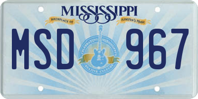 MS license plate MSD967
