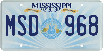 MS license plate MSD968