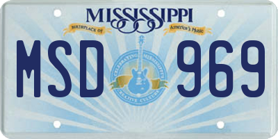 MS license plate MSD969