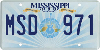 MS license plate MSD971
