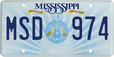 MS license plate MSD974