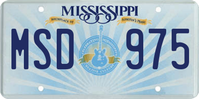 MS license plate MSD975