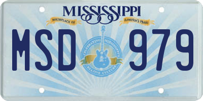 MS license plate MSD979