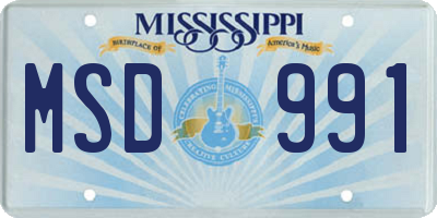 MS license plate MSD991