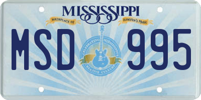 MS license plate MSD995