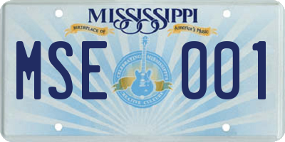 MS license plate MSE001