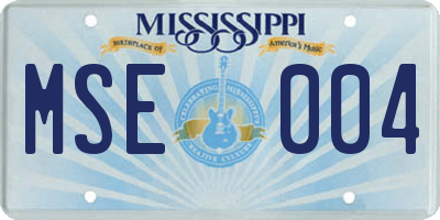 MS license plate MSE004
