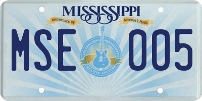 MS license plate MSE005