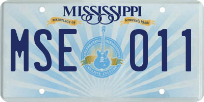 MS license plate MSE011