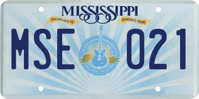 MS license plate MSE021