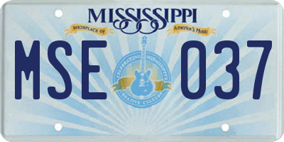 MS license plate MSE037