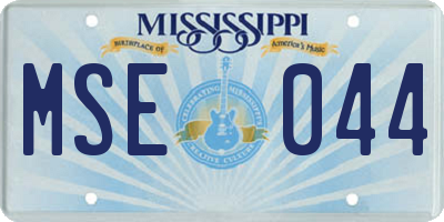 MS license plate MSE044