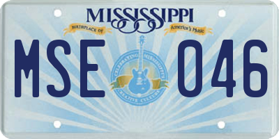 MS license plate MSE046