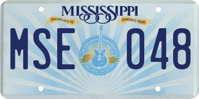 MS license plate MSE048