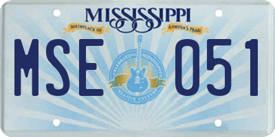 MS license plate MSE051